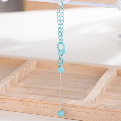 Beadable Keychain Mini Metal Bar Colorful Pendant 8 Centimeters 18