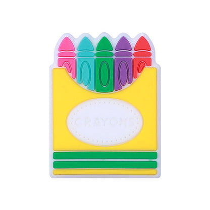 Silicone Focal Beads School Theme Crayon Alarm Clock Bookworm 20pcs 8