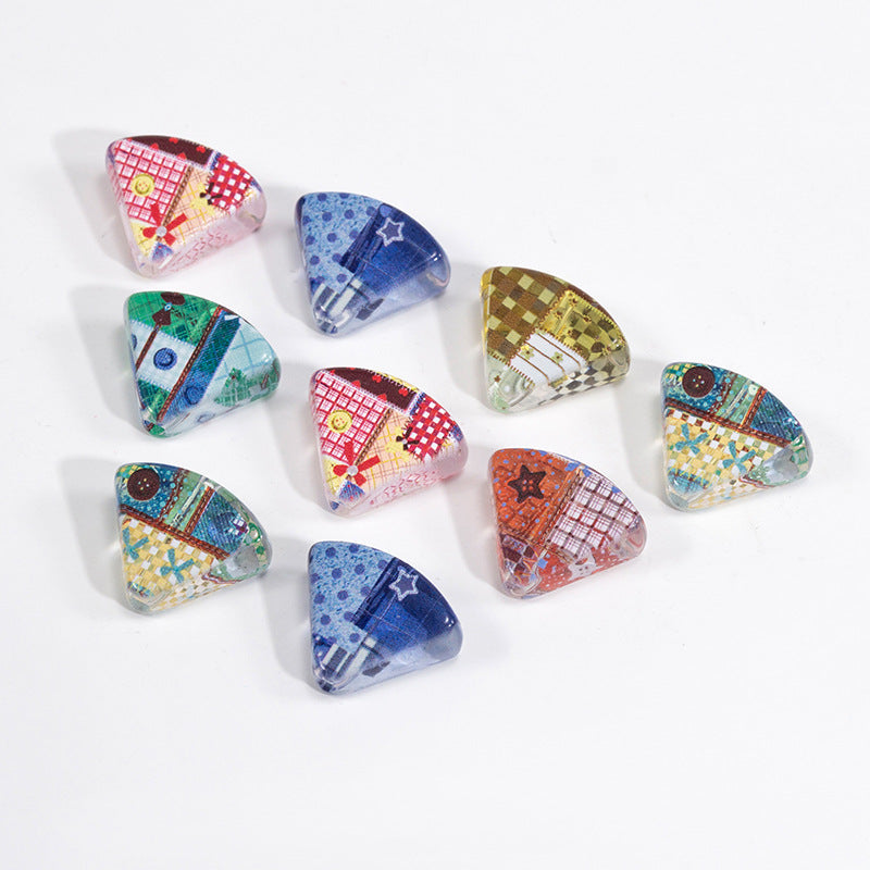 Cake Slice Acrylic Beads 21mm Colorful Mixed 10pcs 4
