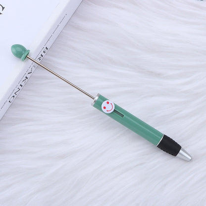 Beadable Pen Plastic Colorful Heart Top Black Ink 150mm 13