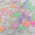 Glow Scallop Acrylic Beads 24mm Pastel Luminescent 50pcs