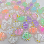 Glow Scallop Acrylic Beads 24mm Pastel Luminescent 50pcs