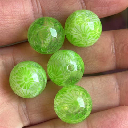 Clear Round Acrylic Beads 16mm Fireworks Pattern 100pcs 7