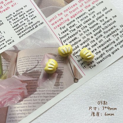 Tulip Metal Beads 3D Painted Pastel Colors 10pcs 8