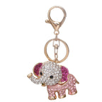 Rhinestone Elephant Keychain Metal Alloy Cute Colorful Charm 5