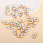 Irregular Shaped Metal Beads Double-Sided Enamel Evil Eye 20pcs 24