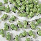Ceramic Santa Claus and Clown Series Clay Beads Hand Painted 10pcs 4