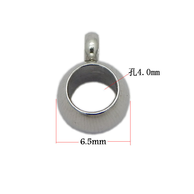 Stainless Steel Round Crimp Metal Beads 6.5-13mm Large Hole 20pcs 10