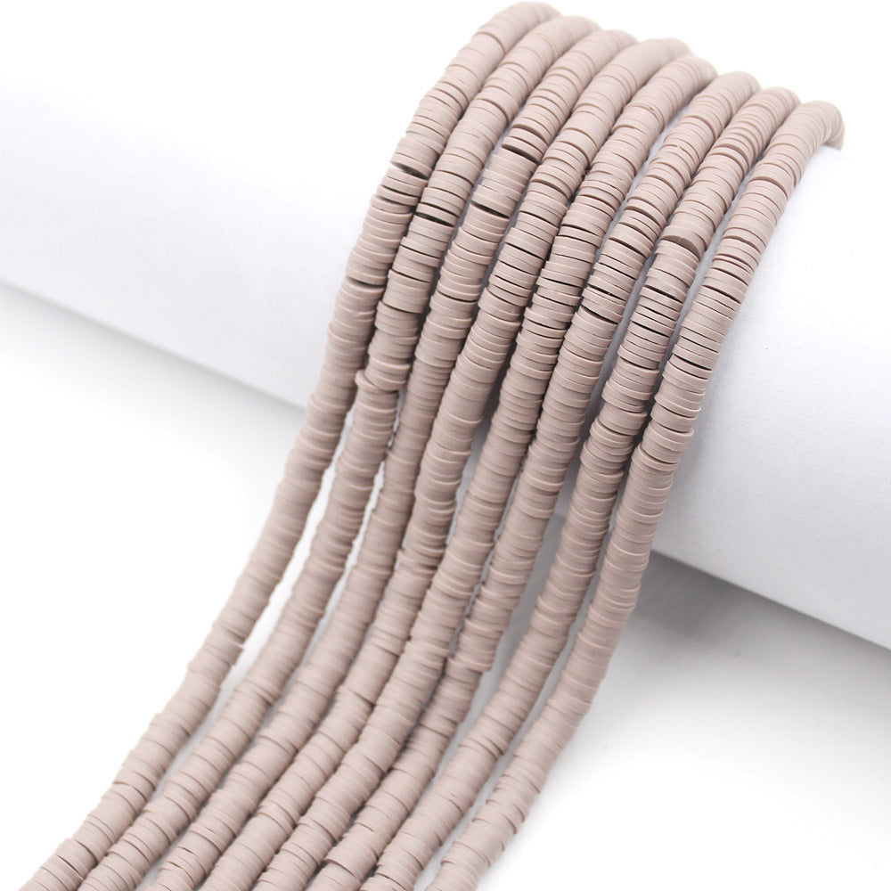 Flat Clay Beads 6mm Solid Color Polymer Spacer Beads 10strands 13