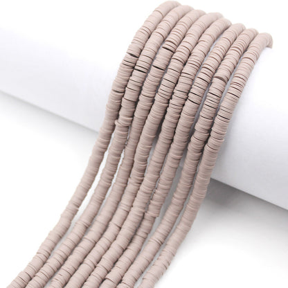 Flat Clay Beads 6mm Solid Color Polymer Spacer Beads 10strands 13