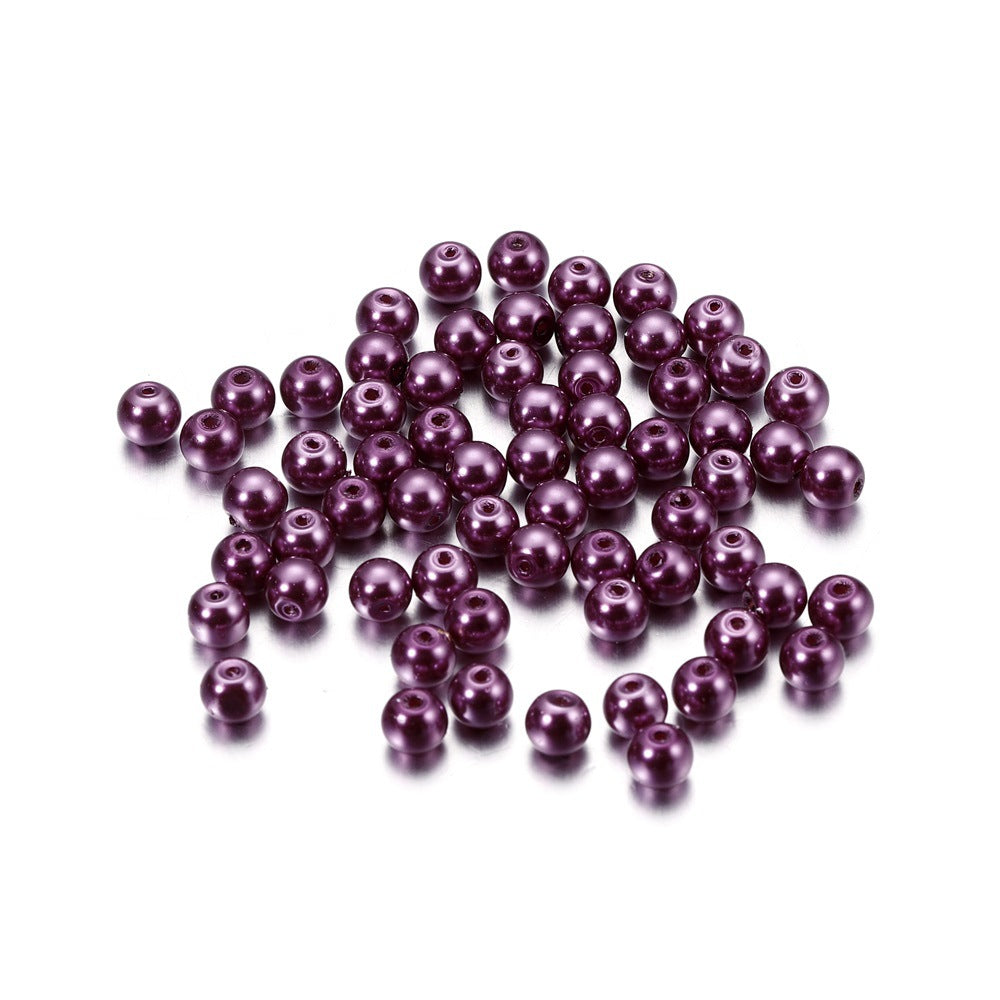 Pearl Glass Beads 8mm Imitation Smooth Glossy Mixed Colors 100pcs 40