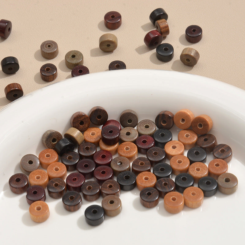 Wood Cylindrical Spacer Beads 7mm Natural Sandalwood 100pcs