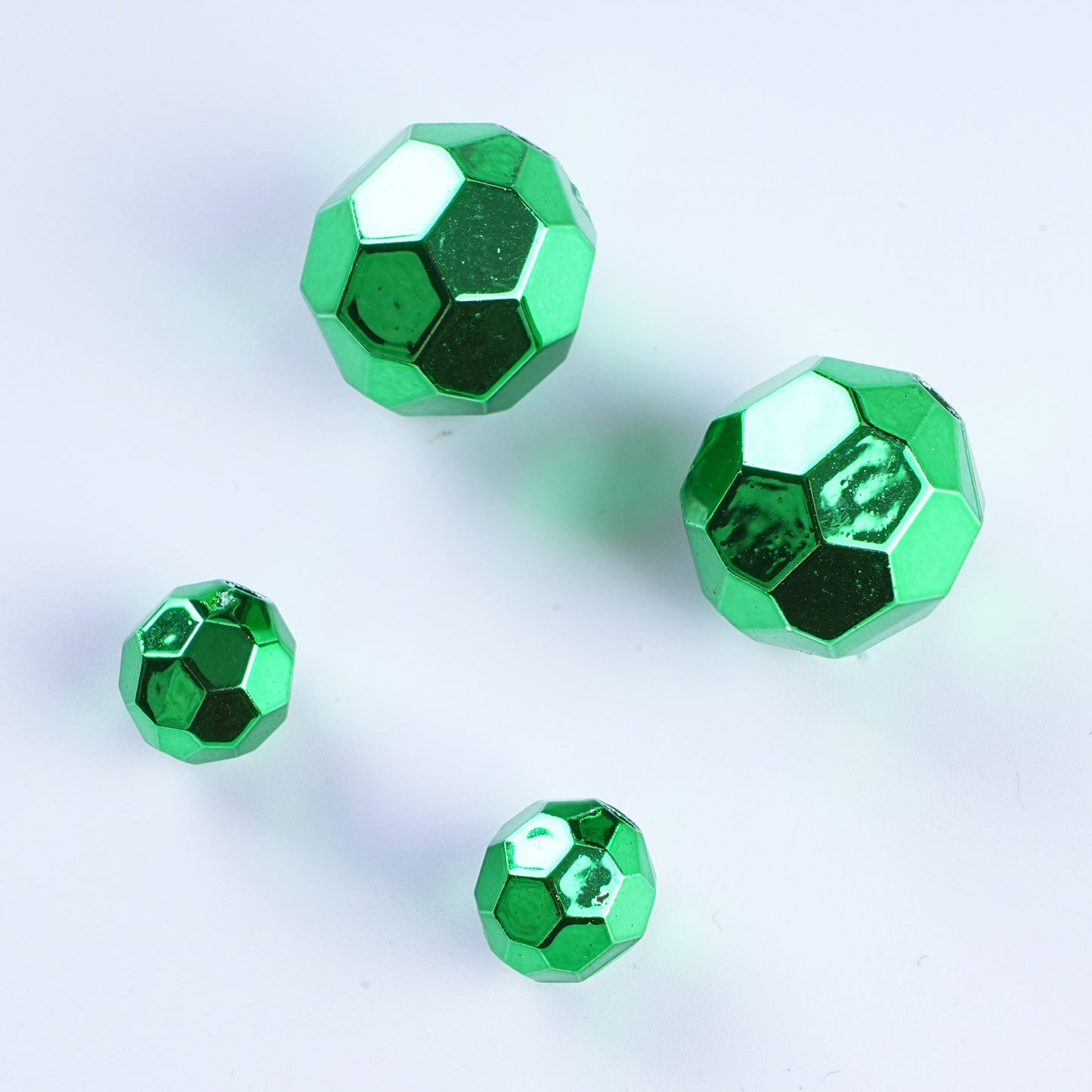 Plating Metal Faceted Acrylic Beads 10-16mm Earth Colors 100pcs 16