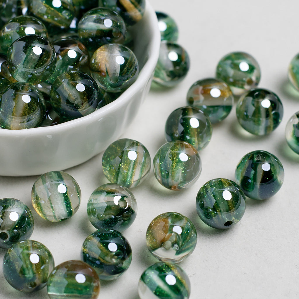 Glimmer Nebulous Resin Beads 12mm Round Multicolor Gradient 20pcs 4