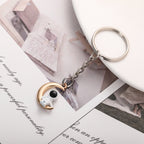 Astronaut Keychain Alloy Gold Tone Moon and Star Design 4