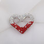 Shimmer Hollow Heart Frame Polymer Clay Rhinestone Beads 32mm 6pcs 23