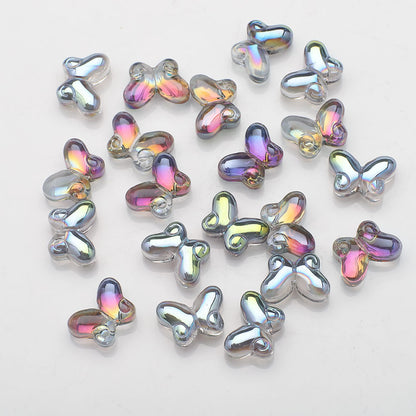 Butterfly Plated Transparent Glass Beads 10x14mm 20pcs 16