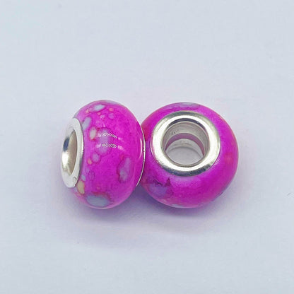 Resin Spacer Beads 14mm Ink Painting Large Hole 50pcs 8