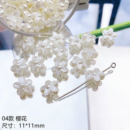 Pearl Flower Acrylic Beads 10-11mm Japanese Imitation 20pcs 8