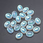 Electroplated Elliptical Flower Glass Beads 10x14mm Kiwi 20pcs 11