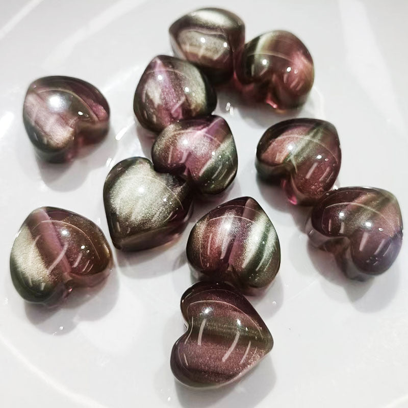Fantasy Gradient Heart Resin Beads 20mm Pearlescent Purple Blue 20pcs 9