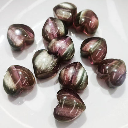 Fantasy Gradient Heart Resin Beads 20mm Pearlescent Purple Blue 20pcs 9