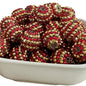 Rhinestone Bubblegum Beads 16-22mm Christmas Red Gold Striped Resin 5pcs 3