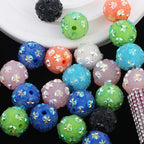 Rhinestone Bubblegum Beads 16mm Colorful Ice Flower Sugar Covered Texture 10pcs 4