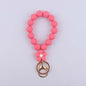 Flower Silicone Bead Wristlet Keychain Colorful Smooth Beads 11