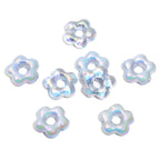 Plating Hollow Glitter Five Petal Flower Acrylic Beads 19mm 50pcs 6