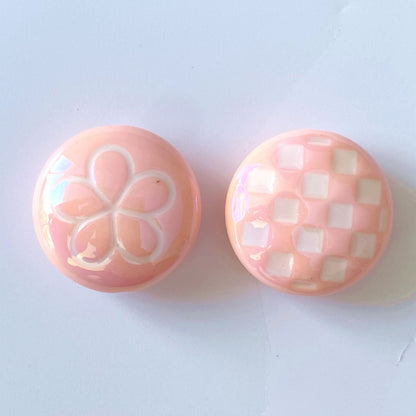 UV Plating Round Acrylic Beads 25mm Summer Fantasy Floret 100pcs 8