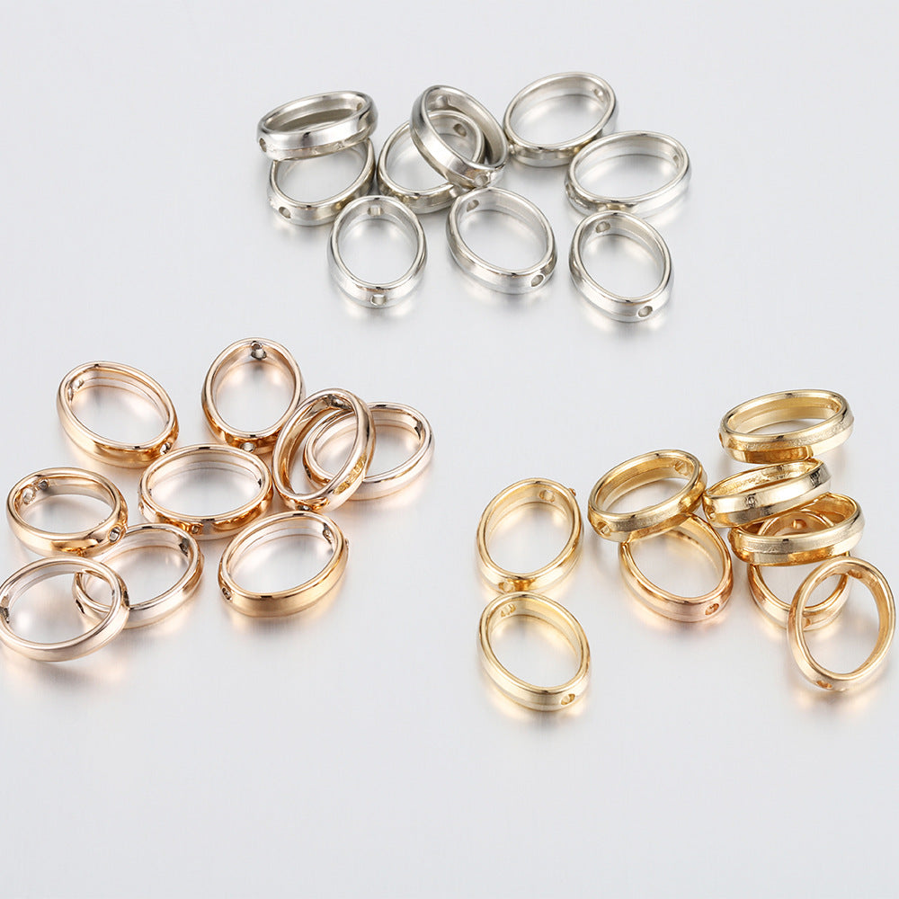 Oval CCB Plastic Bead Frame 12mm x 15mm Metallic Mix 100pcs 5