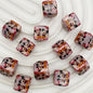 Square Acrylic Beads 14mm Diagonal-Hole Mickey and Sanrio Printed 50pcs 5
