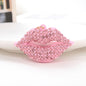 Rhinestone Lip Keychain Crystal Encrusted Gold Hardware Metal 8