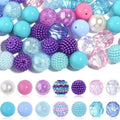 Bubblegum Beads 20mm Rainbow Glossy Striped Polka Dot Chunky Mix 50pcs 5
