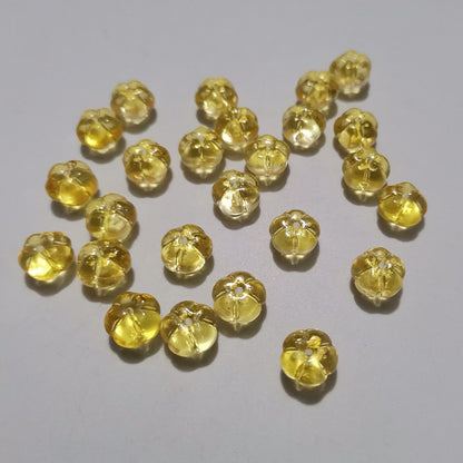 Czech Glass Beads Pumpkin 10mm Glossy Orange Gold 100pcs 8