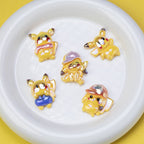 Plating Cute Pikachu Resin Beads Glossy Finish 20pcs 4