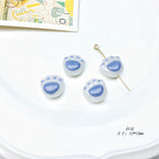 Lampwork Glass Beads Cat Claw 12mm Glossy White Paws 20pcs 5