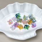 Glow In The Dark Mushroom Resin Beads 17mm Polka Dotted 20pcs