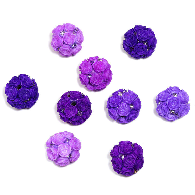 Floral Bubblegum Beads 21mm Fancy Rose Cluster Polymer Clay 10pcs 8