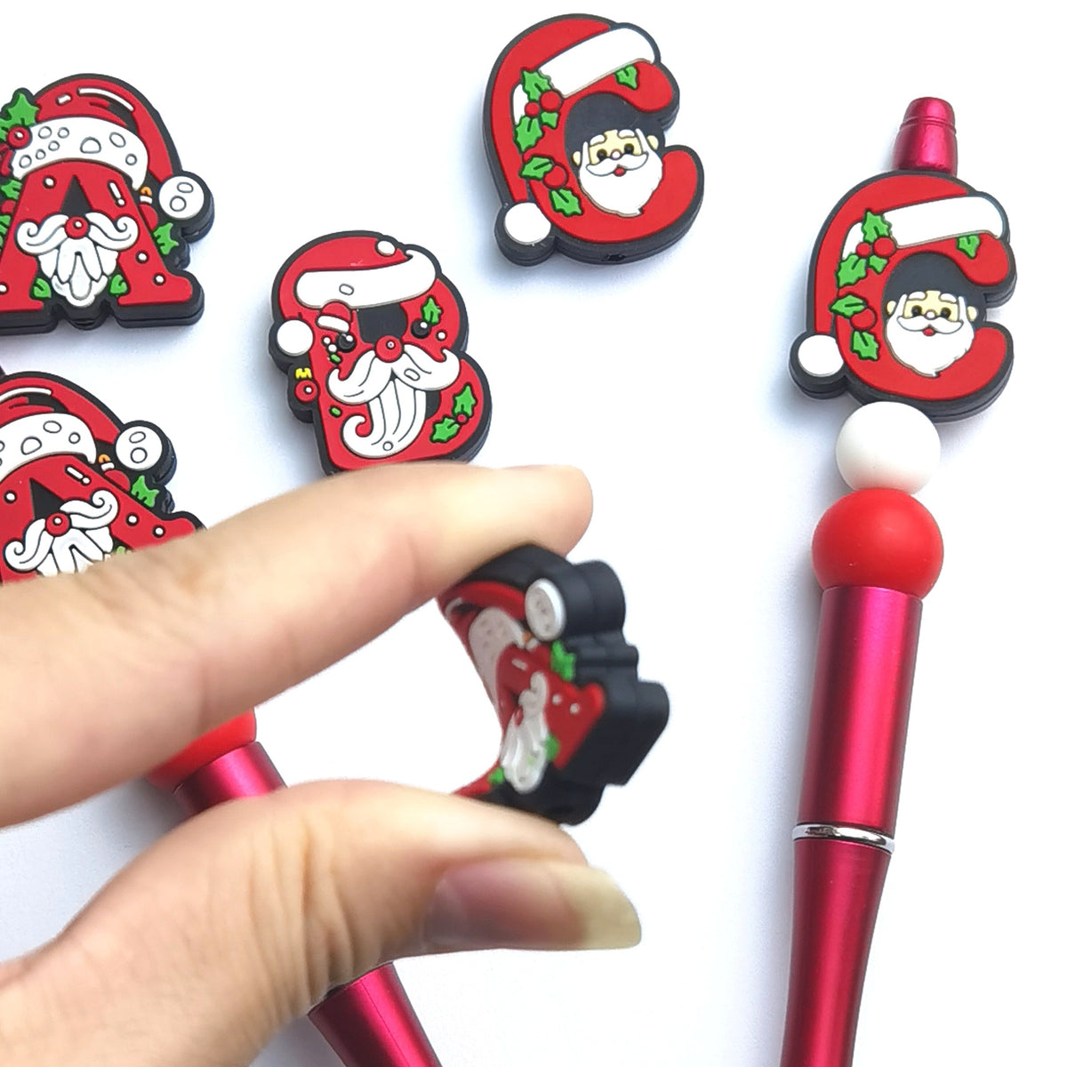 Silicone Focal Beads Christmas Santa Claus ABC Letters 20pcs 3
