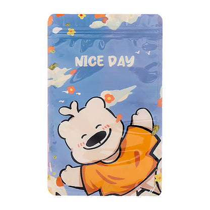 Cartoon Bear Print Zip Lock Plastic Bags 13x21cm Top Seal 10pcs 3