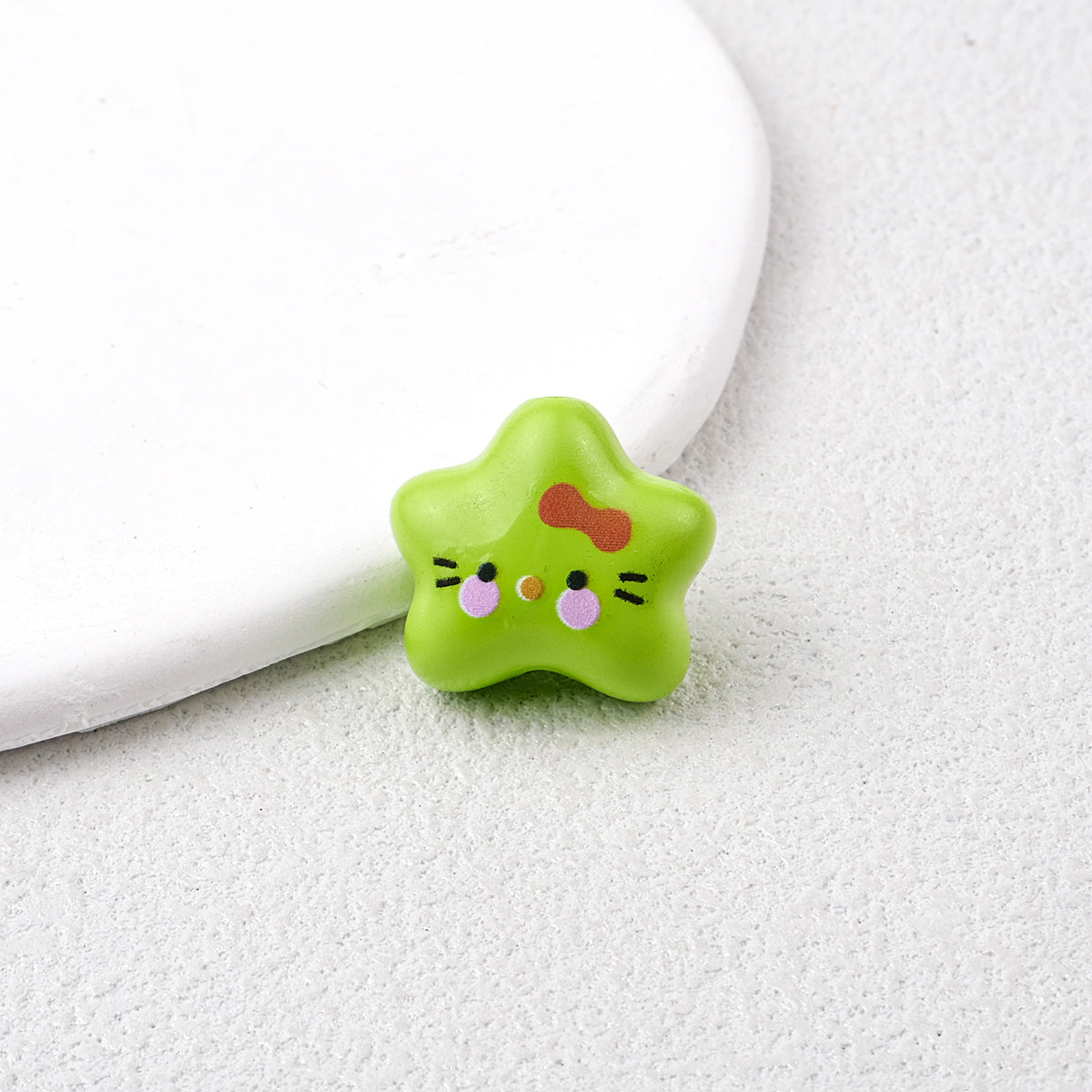 Star Acrylic Beads 20mm Glossy Hello KT Faces Colorful 20pcs 12