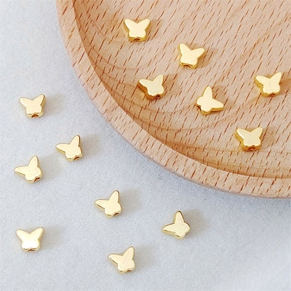 Butterfly Metal Beads 6mm Smooth Alloy 100pcs 3