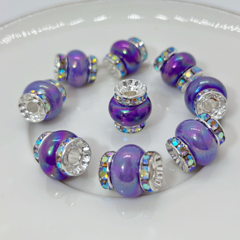Lantern Rhinestone Beads 14mm Acrylic Plating Bright Color 20pcs 17
