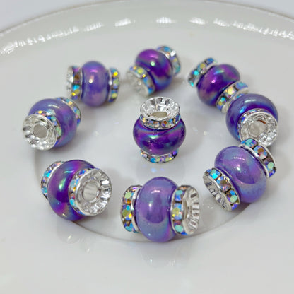 Lantern Rhinestone Beads 14mm Acrylic Plating Bright Color 20pcs 17