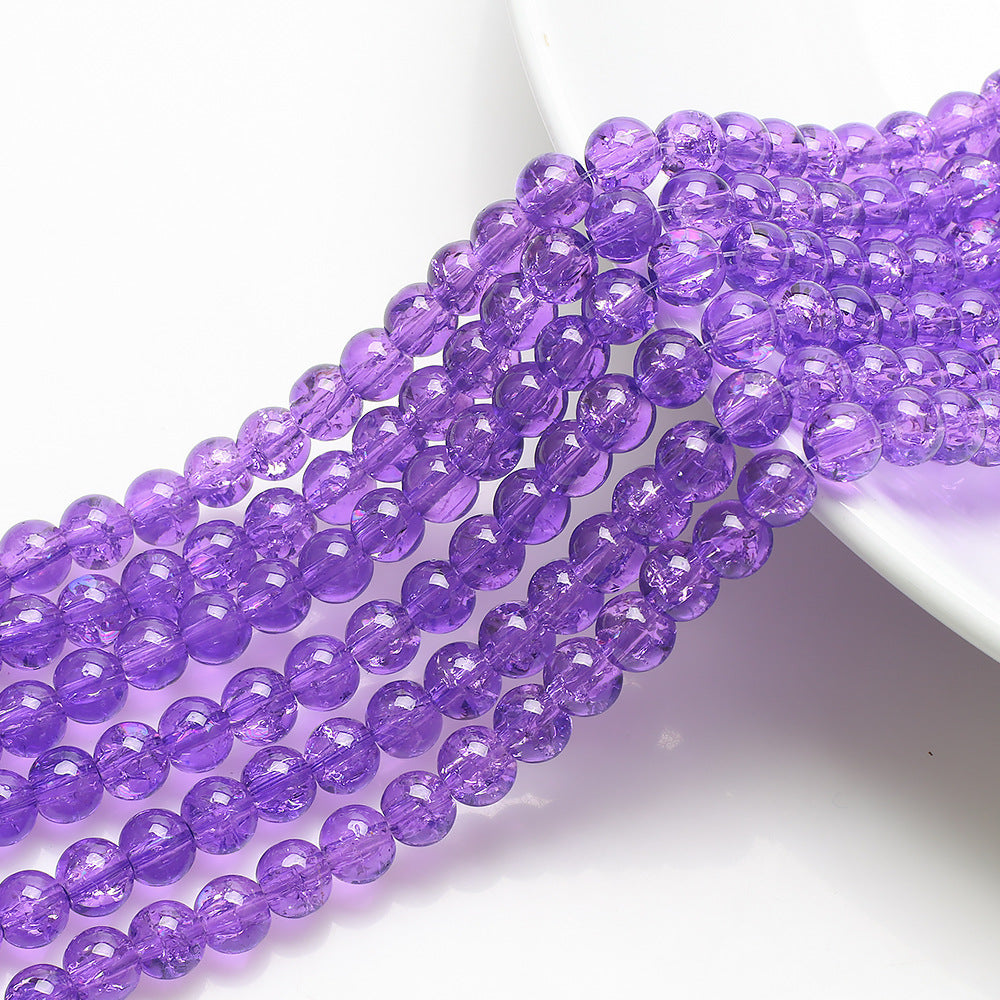 Crackle Round Glass Beads 8mm Monochrome Translucent 200pcs 20