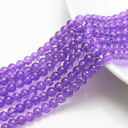 Crackle Round Glass Beads 8mm Monochrome Translucent 200pcs 20