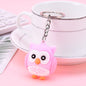PVC Owl Keychain Cute Animal Charm Bright Colors Assorted 7