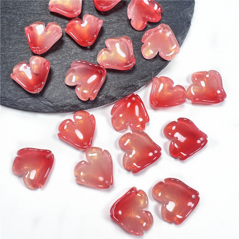Czech Glass Peony Glass Beads 19mm Translucent Crimson 50pcs 10